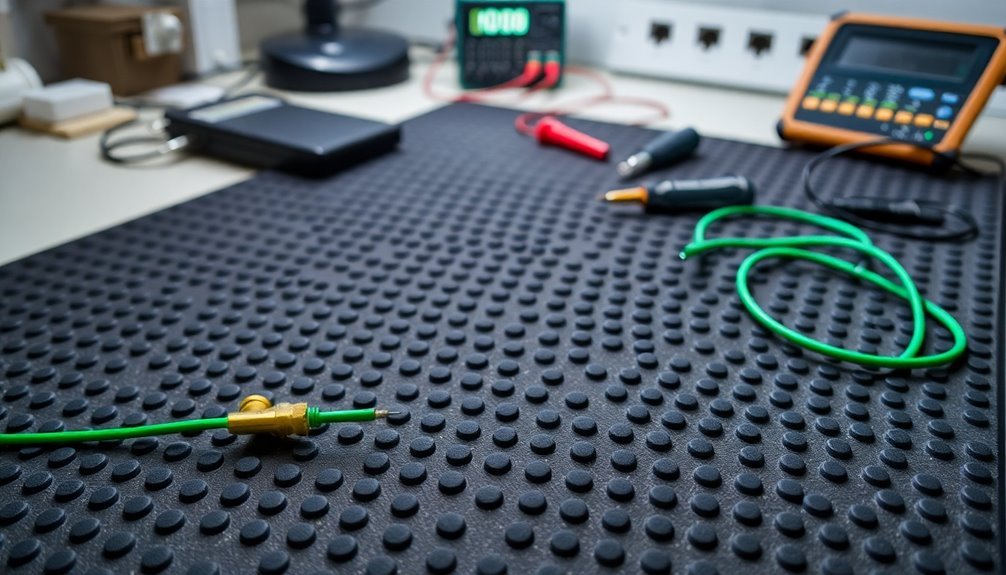 grounded esd rubber mat