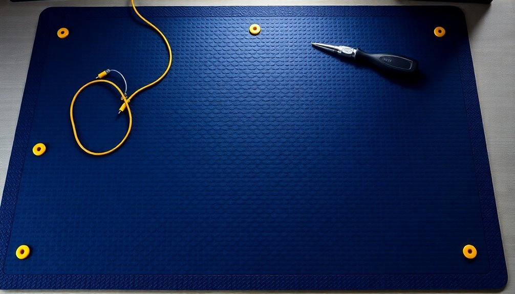 grounded esd safe mat