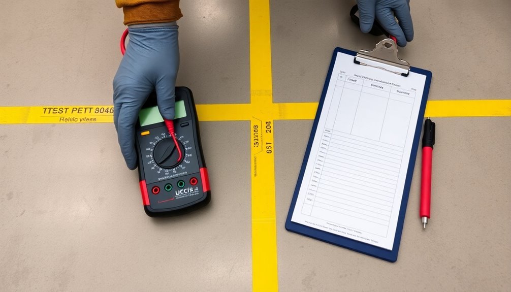 test measurements recording process
